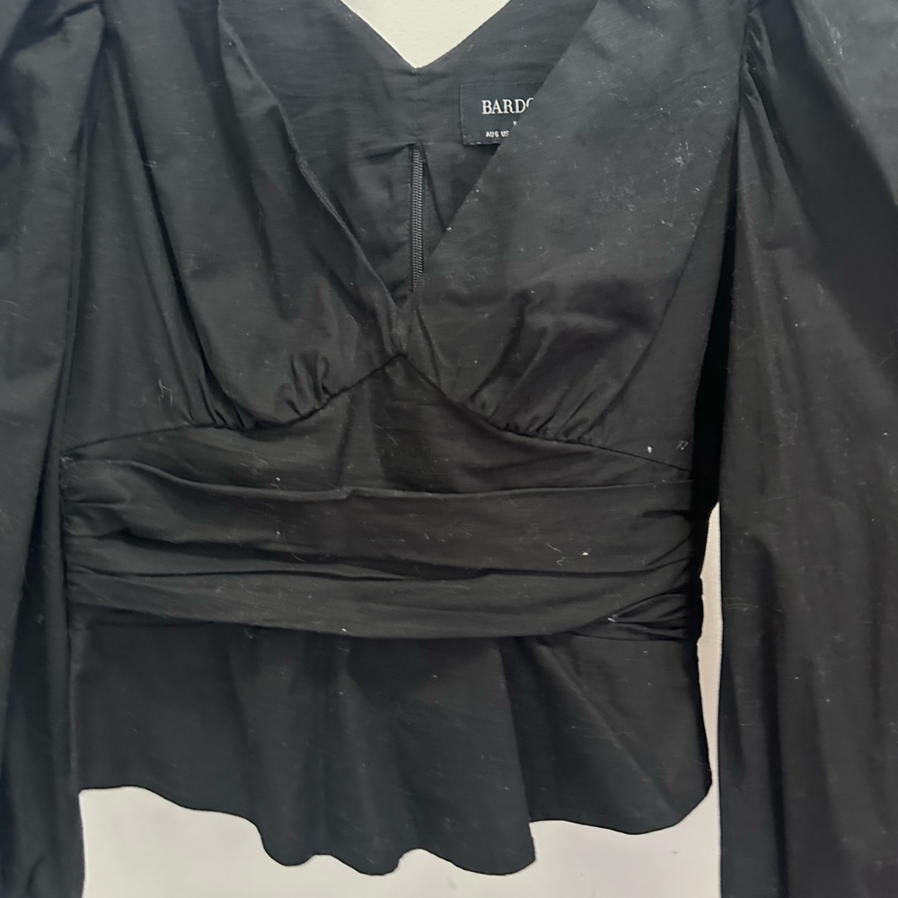 Bardot Black Puff Sleeve Top